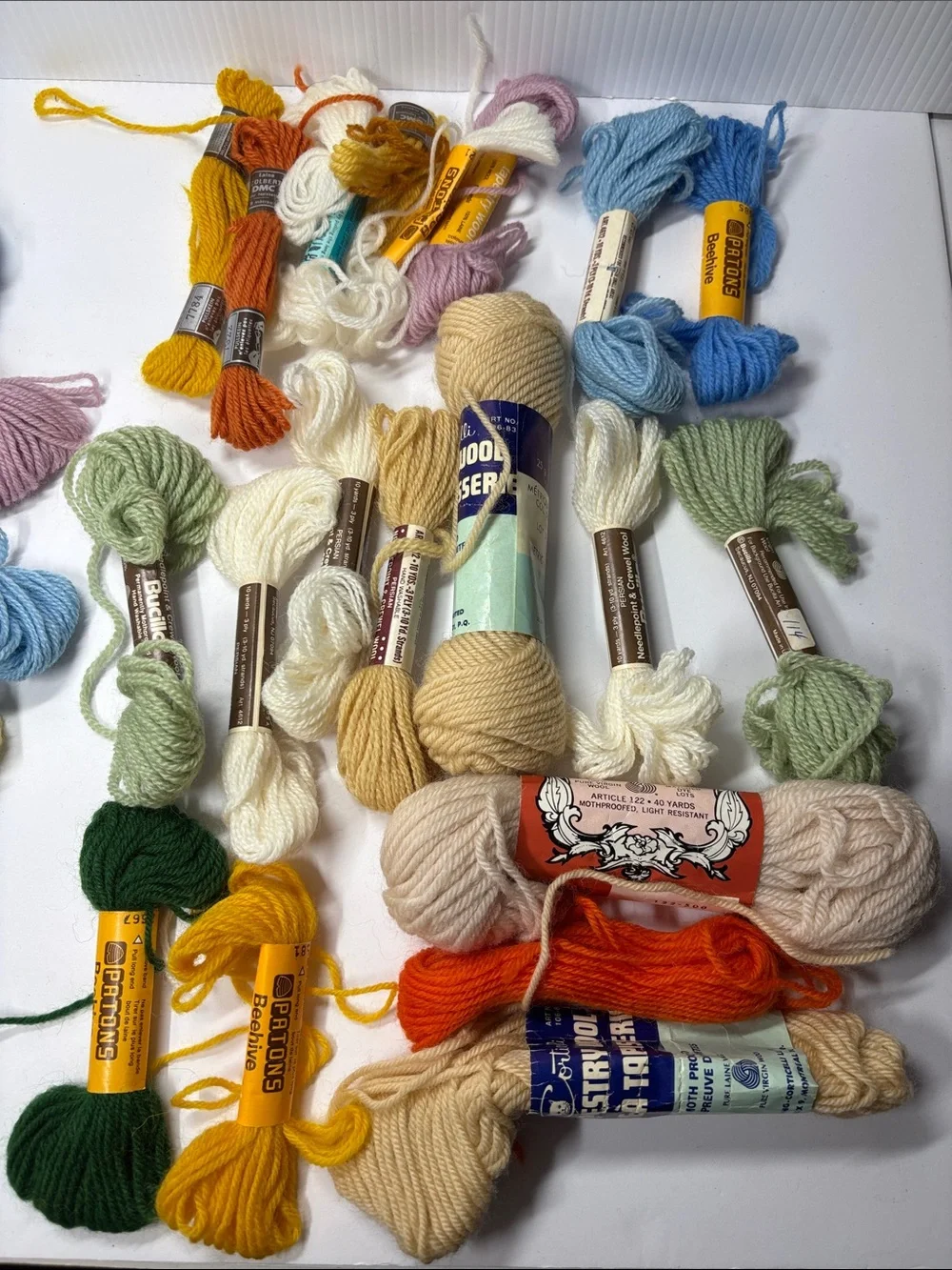 Vintage Crewel Needlework Wool Yarn Assortment